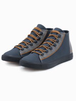 Men's high-top trainers T343 - navy