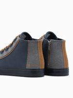 Men's high-top trainers T343 - navy