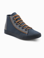 Men's high-top trainers T343 - navy