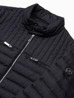 Men's quilted biker jacket - black V1 C553