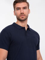 Men's plain polo shirt S1374 - navy