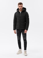 Men's winter quilted jacket - V2 black C606