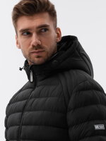 Men's winter quilted jacket - V2 black C606