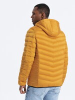 Men's mid-season quilted jacket C368 - mustard