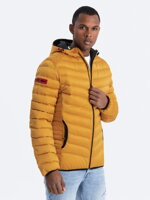 Men's mid-season quilted jacket C368 - mustard