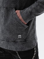 Men's sweatshirt with a stand-up collar B1354 - black