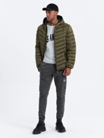 Men's mid-season quilted jacket C368 - navy