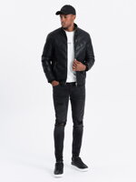 Men's winter quilted jacket - black C550