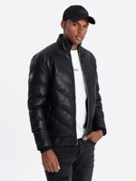 Men's winter quilted jacket - black C550