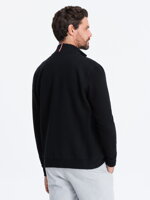 Men's unbuttoned jacket with quilted front - black V2 OM-JANP-0103