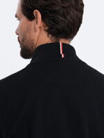 Men's unbuttoned jacket with quilted front - black V2 OM-JANP-0103