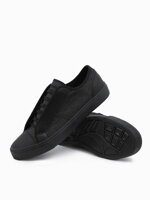 Men's short sneakers in combined materials - black OM-FOSL-0114