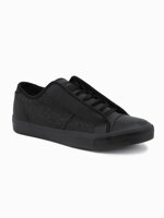 Men's short sneakers in combined materials - black OM-FOSL-0114