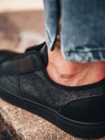 Men's short sneakers in combined materials - black OM-FOSL-0114