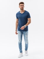 Men's plain t-shirt S1369 - dark blue