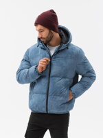 Men's winter jacket C529 - blue