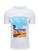 Men's printed t-shirt S1434 V-3A- white