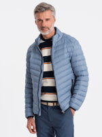 Men's mid-season quilted jacket C528 - light blue