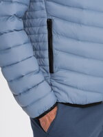 Men's mid-season quilted jacket C528 - light blue