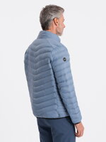 Men's mid-season quilted jacket C528 - light blue