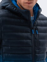 Men's mid-season quilted jacket C319 - navy