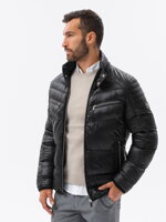 Men's winter quilted jacket - black C543