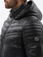 Men's winter quilted jacket - black C543