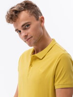 Men's pique knit polo shirt - yellow S1374