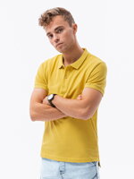 Men's pique knit polo shirt - yellow S1374