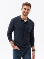 Men's plain longsleeve L132 - navy