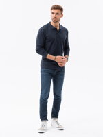 Men's plain longsleeve L132 - navy