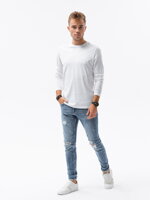 Men's plain longsleeve L138 - white