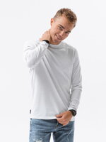 Men's plain longsleeve L138 - white