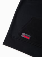 Men's combined materials HOODIE sweatshirt - black V1 OM-SSNZ-22FW-016