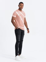 TIE DYE men's cotton T-shirt - pink V2 S1622