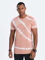 TIE DYE men's cotton T-shirt - pink V2 S1622