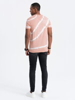 TIE DYE men's cotton T-shirt - pink V2 S1622