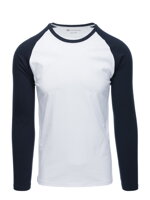 Men's longsleeve with reglan sleeves - white and navy blue V1 L155