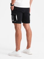 Men's shorts with cargo pockets - black V3 OM-SRSK-0106