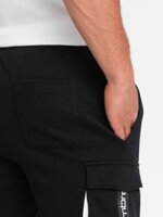 Men's shorts with cargo pockets - black V3 OM-SRSK-0106