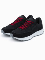 Men's shoes sneakers in combined materials - black V3 OM-FOSL-0110