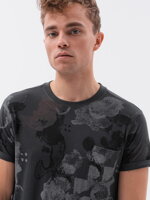 Men's printed t-shirt S1377 - dark grey