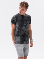 Men's printed t-shirt S1377 - dark grey
