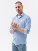 Men's shirt with long sleeves REGULAR FIT - light blue K614