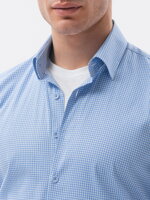 Men's shirt with long sleeves REGULAR FIT - light blue K614