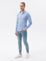 Men's shirt with long sleeves REGULAR FIT - light blue K614