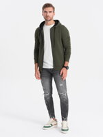 Men's zip-up sweatshirt B1157 - olive