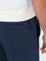 Men's knit pants with elastic waistband - navy blue V1 OM-PACP-0121