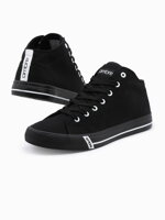 Men's high-top trainers T304 - black