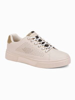 Men's high-top trainers T384 - beige